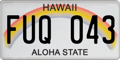 HI license plate FUQ043