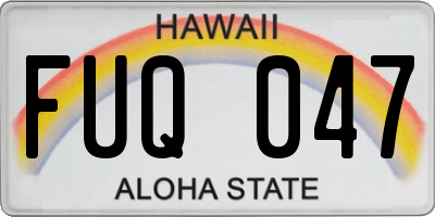 HI license plate FUQ047
