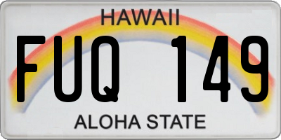 HI license plate FUQ149
