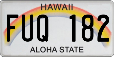 HI license plate FUQ182