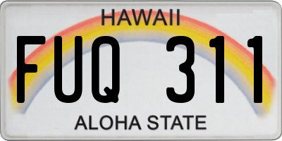HI license plate FUQ311
