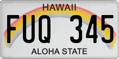 HI license plate FUQ345