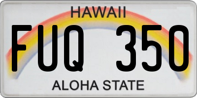 HI license plate FUQ350