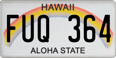 HI license plate FUQ364
