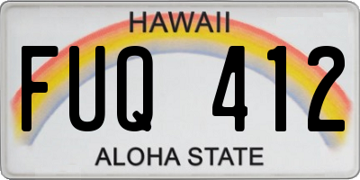 HI license plate FUQ412