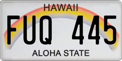 HI license plate FUQ445
