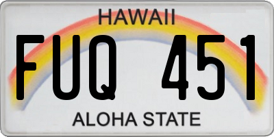 HI license plate FUQ451