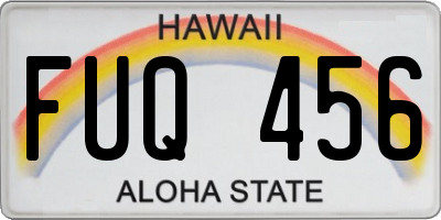 HI license plate FUQ456