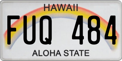 HI license plate FUQ484