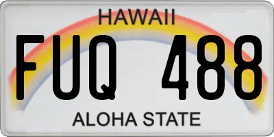 HI license plate FUQ488