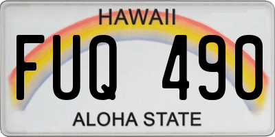 HI license plate FUQ490
