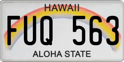 HI license plate FUQ563