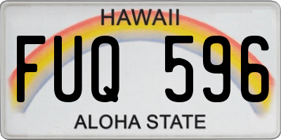 HI license plate FUQ596