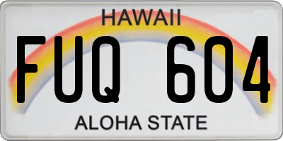 HI license plate FUQ604