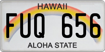 HI license plate FUQ656