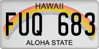 HI license plate FUQ683