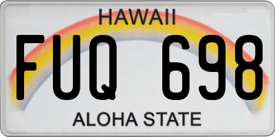 HI license plate FUQ698