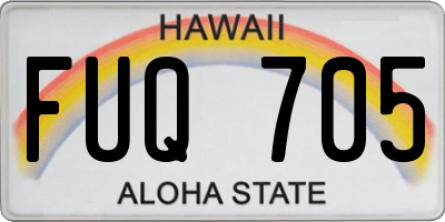 HI license plate FUQ705