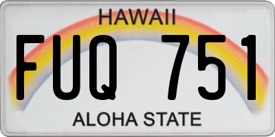 HI license plate FUQ751