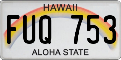 HI license plate FUQ753