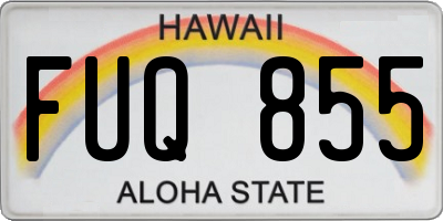 HI license plate FUQ855