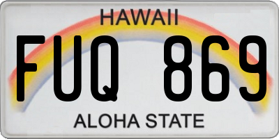HI license plate FUQ869