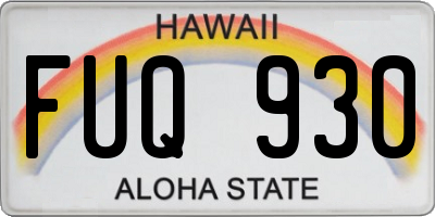 HI license plate FUQ930