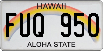 HI license plate FUQ950