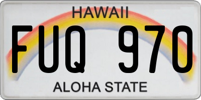 HI license plate FUQ970