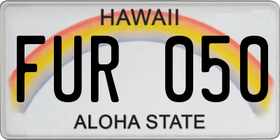 HI license plate FUR050