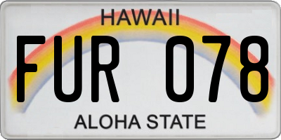 HI license plate FUR078