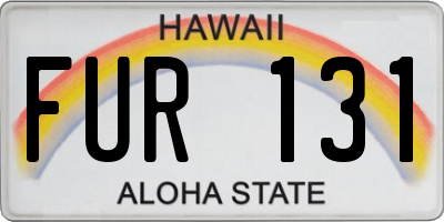HI license plate FUR131