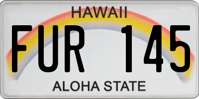 HI license plate FUR145