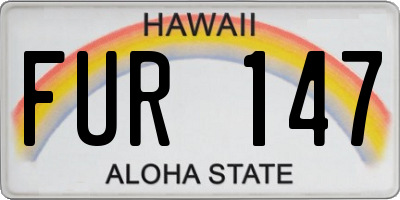HI license plate FUR147