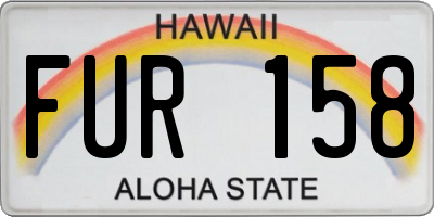 HI license plate FUR158