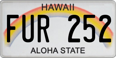 HI license plate FUR252