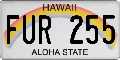 HI license plate FUR255