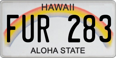 HI license plate FUR283
