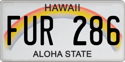 HI license plate FUR286
