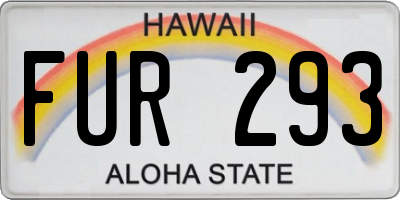 HI license plate FUR293