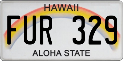 HI license plate FUR329