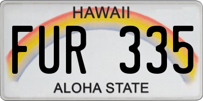 HI license plate FUR335