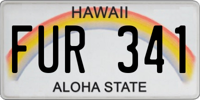 HI license plate FUR341