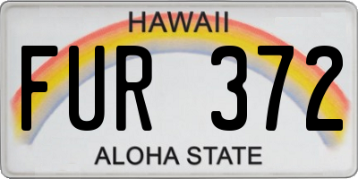 HI license plate FUR372