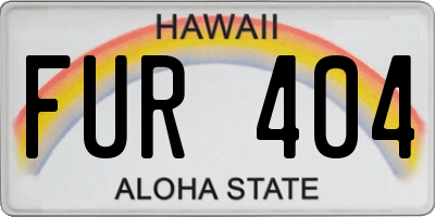 HI license plate FUR404
