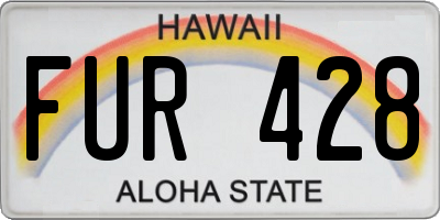 HI license plate FUR428