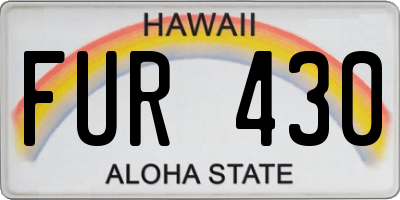 HI license plate FUR430