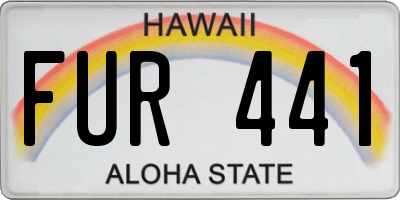 HI license plate FUR441