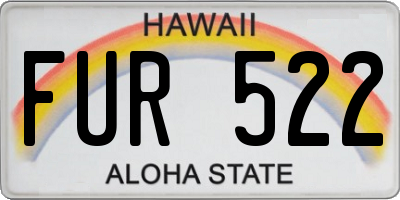 HI license plate FUR522