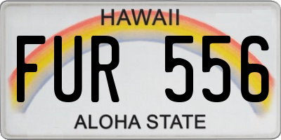 HI license plate FUR556